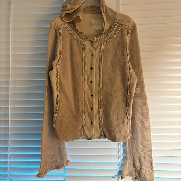 Knit mixed jersey cardigan