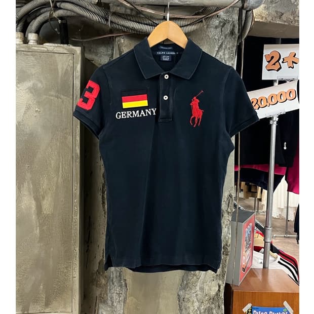 폴로 랄프로렌 독일 빅포니 반팔 카라티 블랙 S #csz3758