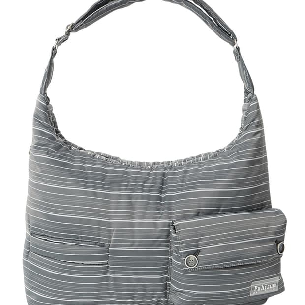 탠스댄스 파히섬 스트라이프 포켓 크로스 백 그레이