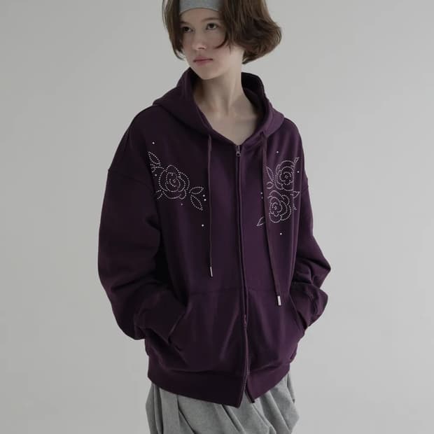 마가린핑거스 로즈 후드집업 퍼플