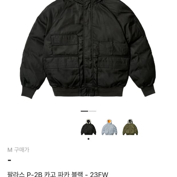 팔라스 P-2B 카고 파카 블랙 23FW