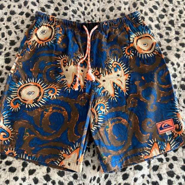 빈티지 80-90s 퀵실버 Quiksilver 비치 코튼 밴딩 숏팬츠 L