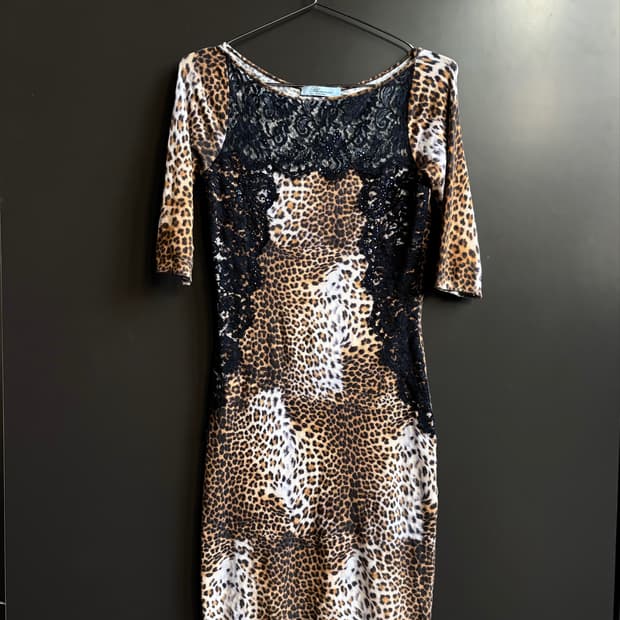 Bluemarine leopard midi dress