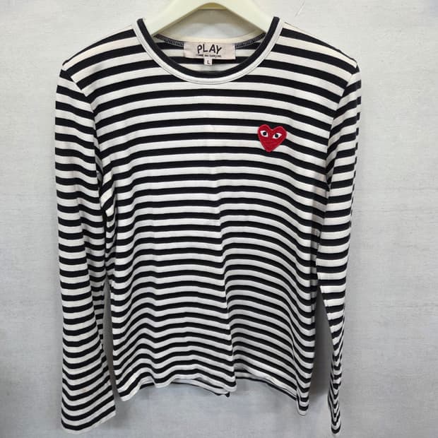 꼼데가르송 여성 스트라이프 롱슬리브 긴팔 L