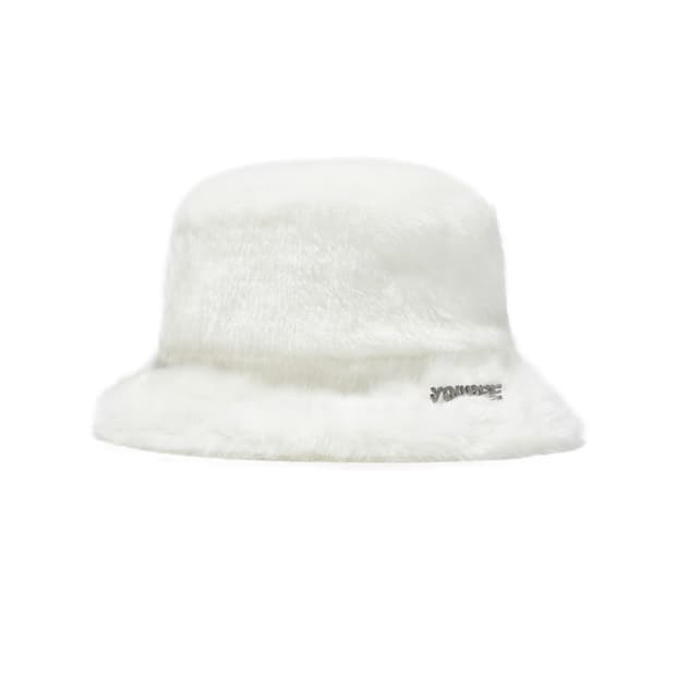 [새상품] 유희 퍼 버킷햇 화이트