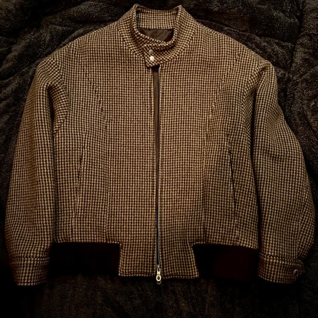 미나브 체크 블루종 자켓 XL