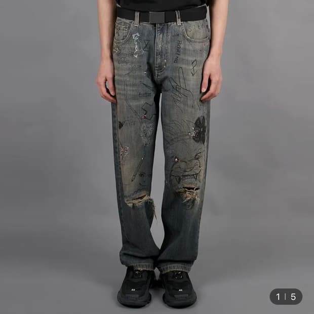 [s] 발렌시아가 라인스톤 데님