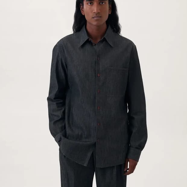 르메르 22SS 샴브레이 데님 셔츠 앤트러사이트 데님 54