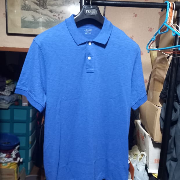 [제이크루](새제품)코튼 반팔 카라넥 티셔츠L(105)사이즈