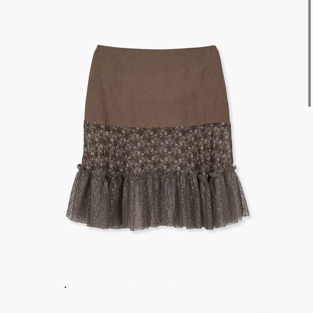마지셔우드 VINTAGE FLOWER SKIRT_brown