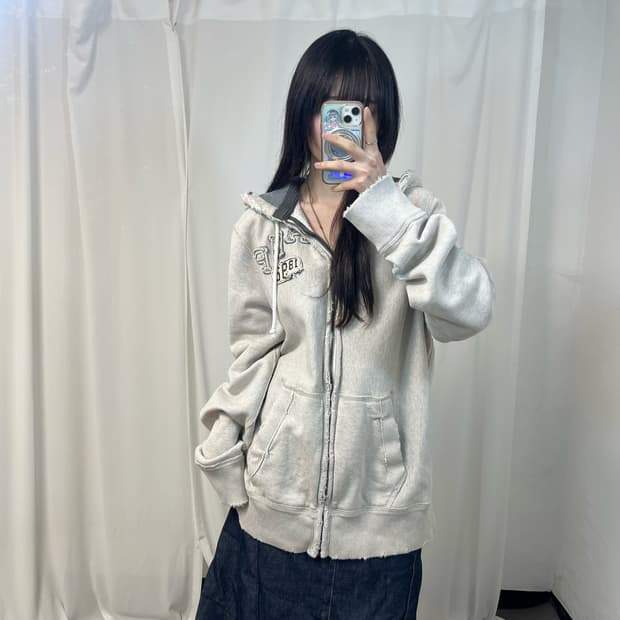 Abercrombie melange grey zip-up hoodie