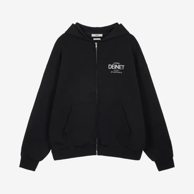 다이닛 LOST IN SYDNEY ZIP-UP HOODIE IN BLAC