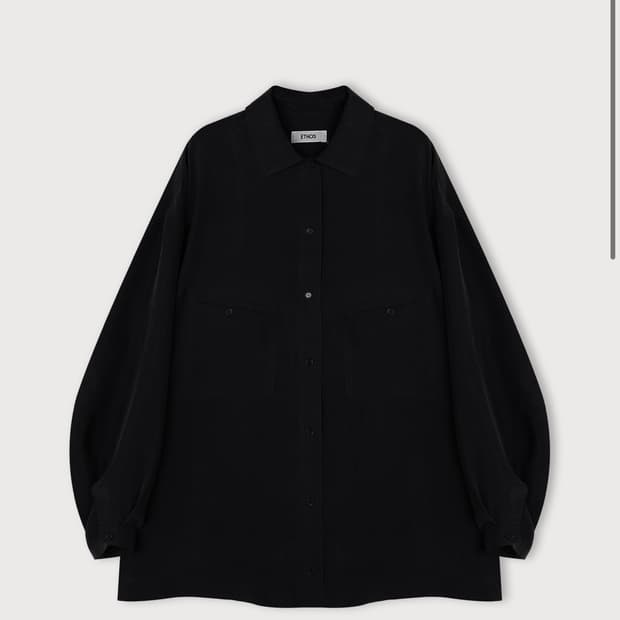 에토스 큐프라 플레어 셔츠 블랙