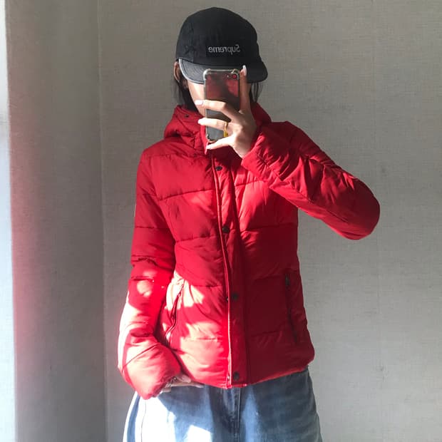 아베크롬비 레드 패딩