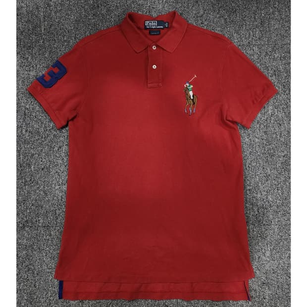 폴로 랄프로렌 빈티지 빅 멀티포니 커스텀핏 카라 반팔티 pk 반팔티 M