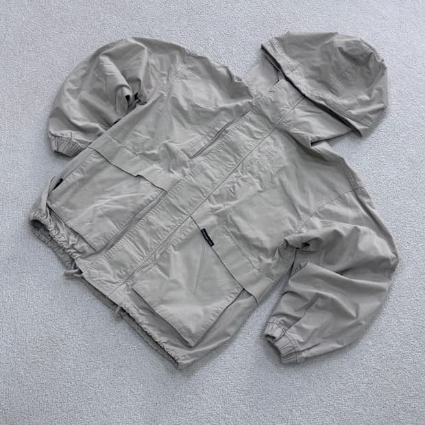 M 코드그라피 크롭 바람막이 자켓 0326E