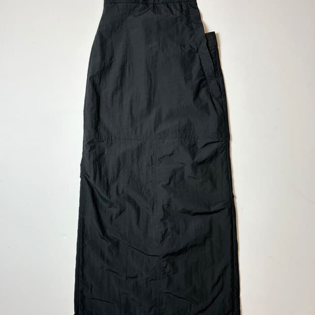 킴마틴 24ss 피그먼트 다잉 폴드오버 맥시 롱 나일론스커트 PN9121