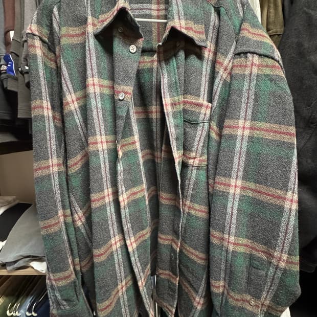 아워레가시 보로우드 BD 셔츠 그린 펍 체크 50