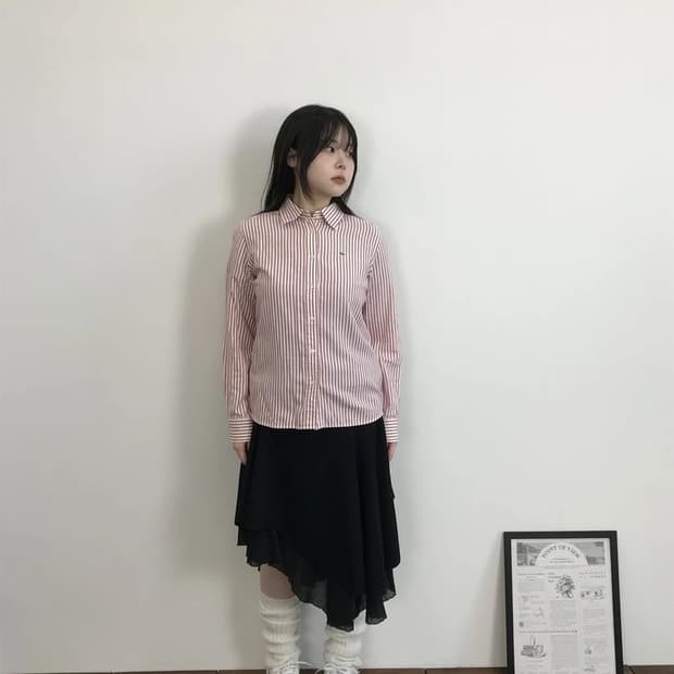 Lacoste Stripe Shirt Red White Japan