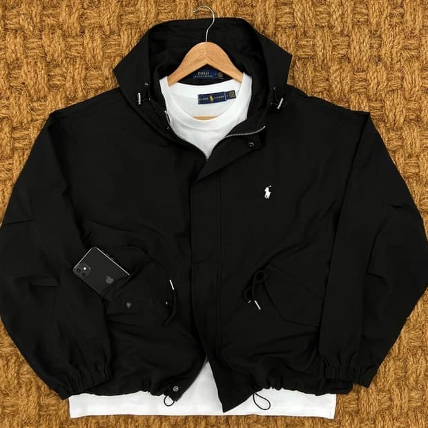 폴로 자수 후드 야상자켓