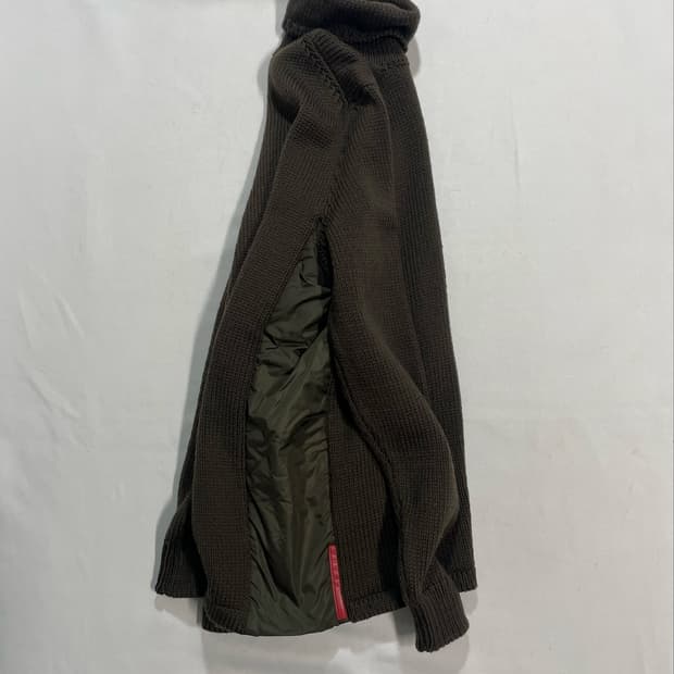 프라다 스포츠 00fw 나일론 패널 터틀넥