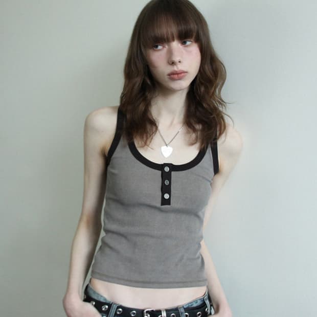 아가모스 탱크탑 WASHED BROWN