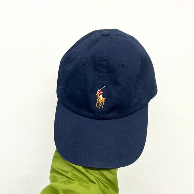 폴로 네이비 코튼 볼캡 