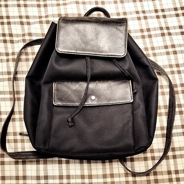 issey miyake leather backpack