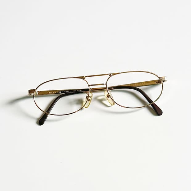 90s MARELLI 골드 메탈 스퀘어 보잉 프레임 빈티지 안경