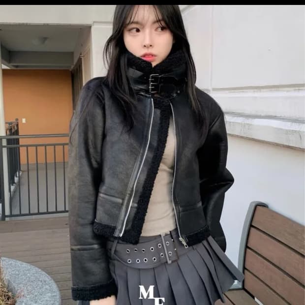 에이블리 양털 무스탕