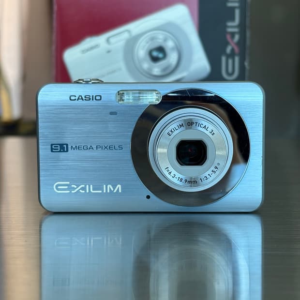 풀박/날짜표시)카시오 엑슬림 ex-z85 파스텔블루 빈티지디카