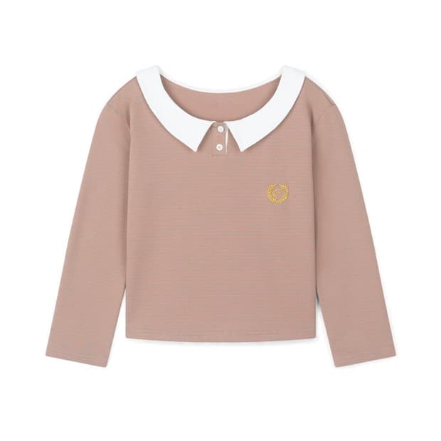 faerie 피터팬 카라 스트라이프 티 (beige)