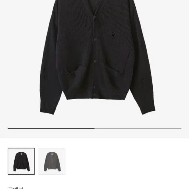 [3] 폴리테루 데미지드 가디건 블랙