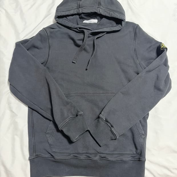 스톤아일랜드 블랙 후드티 S