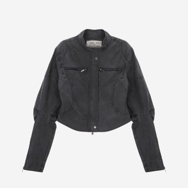 마뗑킴 데님 바이커 자켓 s