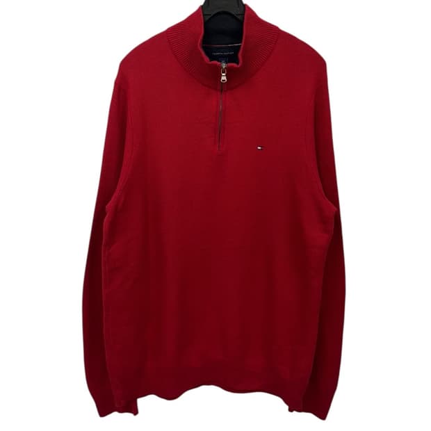 타미힐피거 울 니트 반집업