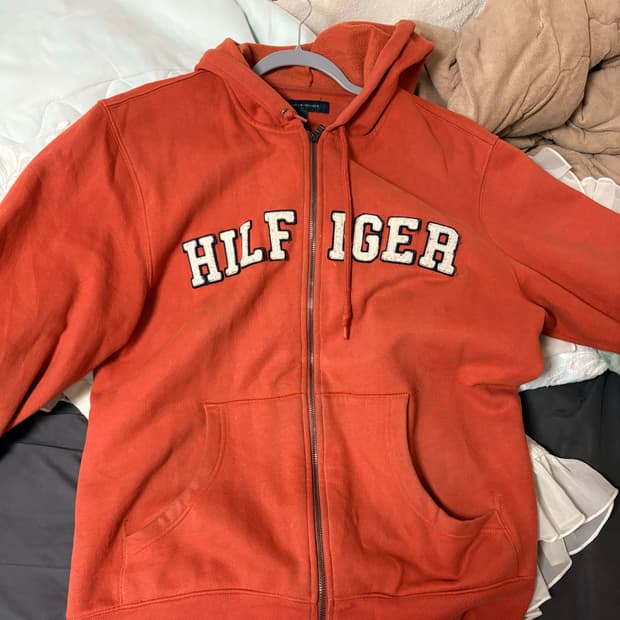 타미힐피거 오렌지 후드집업