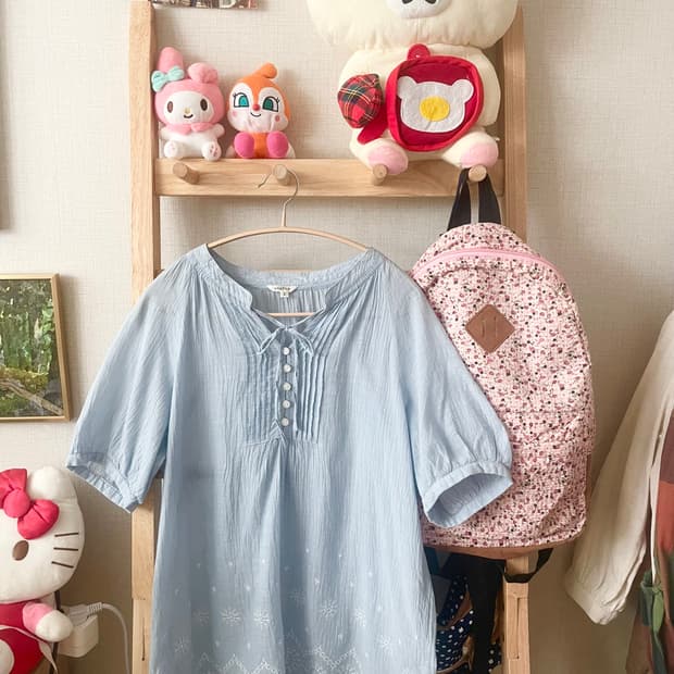 모리걸 빈티지 여름 모리 블라우스 🩵🎀