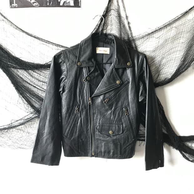 Basic crop leather jacket  