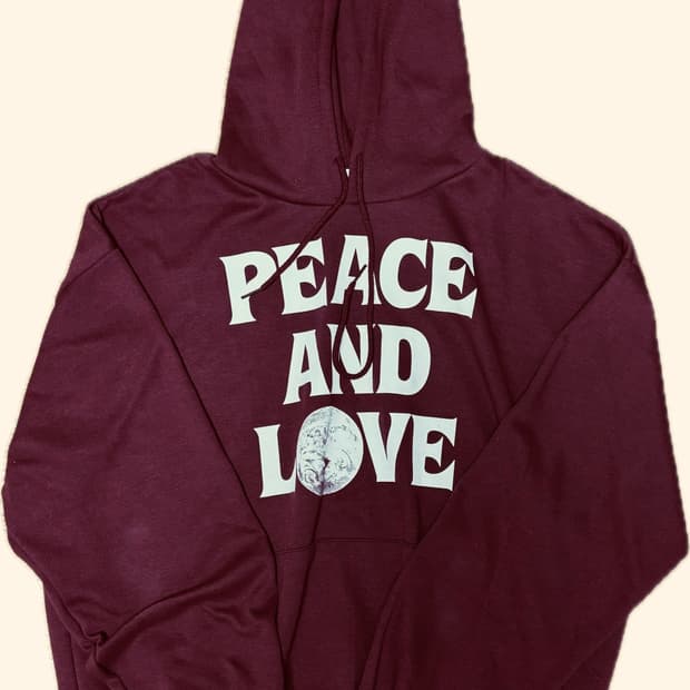 버건디 와인 오버핏 레터링후드티