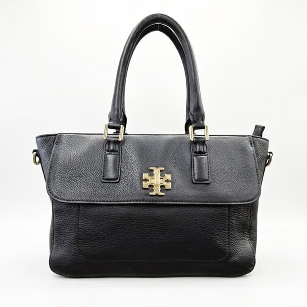 토리버치 블랙 가죽 토트백