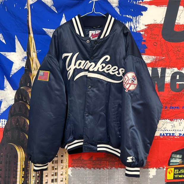 s급 스타터 성조기 오왼 뉴욕양키스 오버핏누빔자켓 XL105