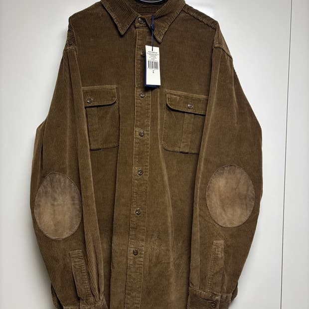 [XL] 폴로 클래식핏 스웨이드 패치 코듀로이 셔츠