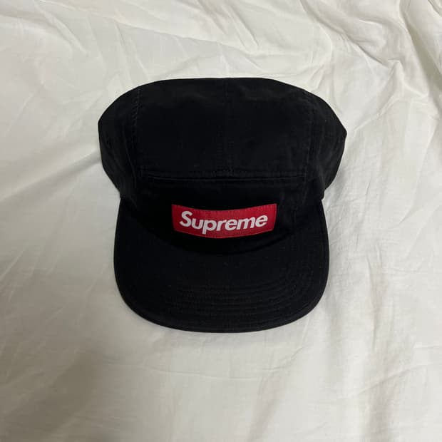 슈프림 워시드 치노 트윌 캠프캡 블랙 검빨