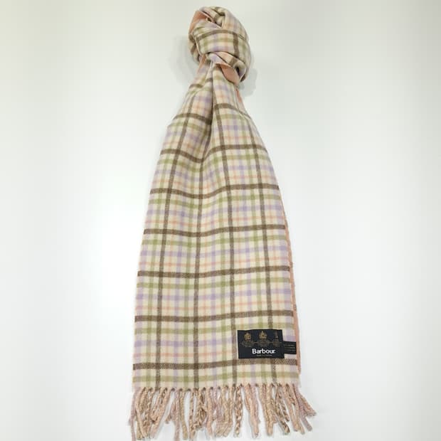 MX589 바버 90s 스코틀랜드판 울캐시미어 양면 타탄체크 목도리 머