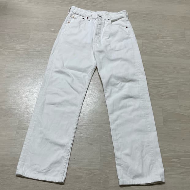 리바이스 501 크림진 여성 바지