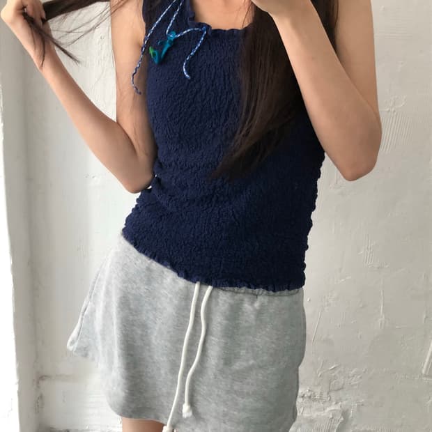 me Issey Miyake 미 이세이미야케 네이비 플리츠 슬리브리스