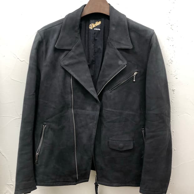 victim 소가죽 스웨이드 라이더 자켓