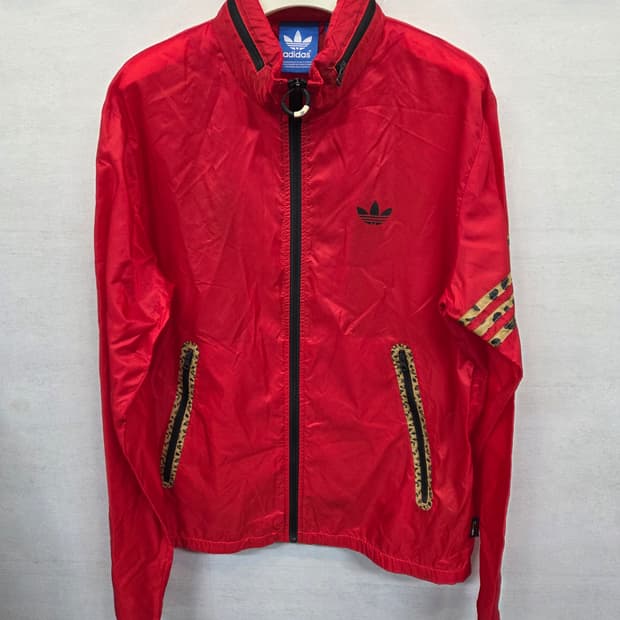 아디다스 코듀라 빅트레포일 레오파드 초경량 바람막이 자켓 95