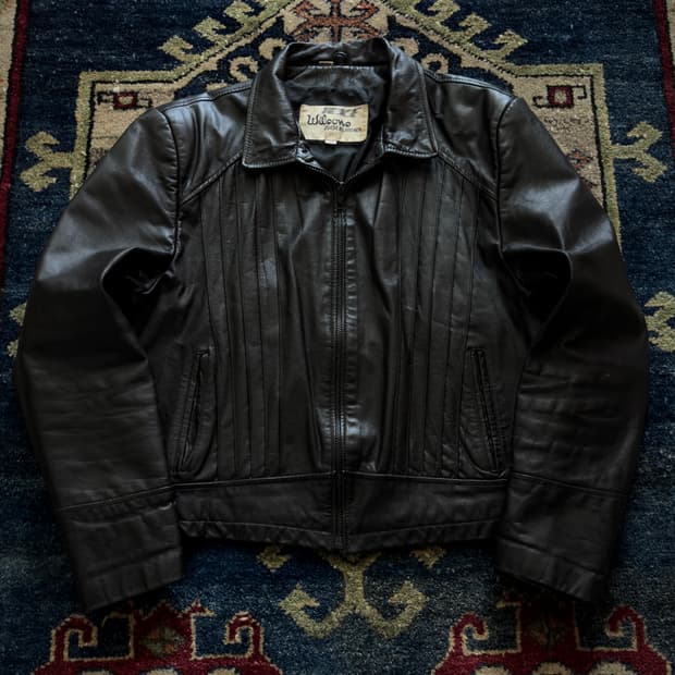 80s Wilsons black Whisker Leather Jacket